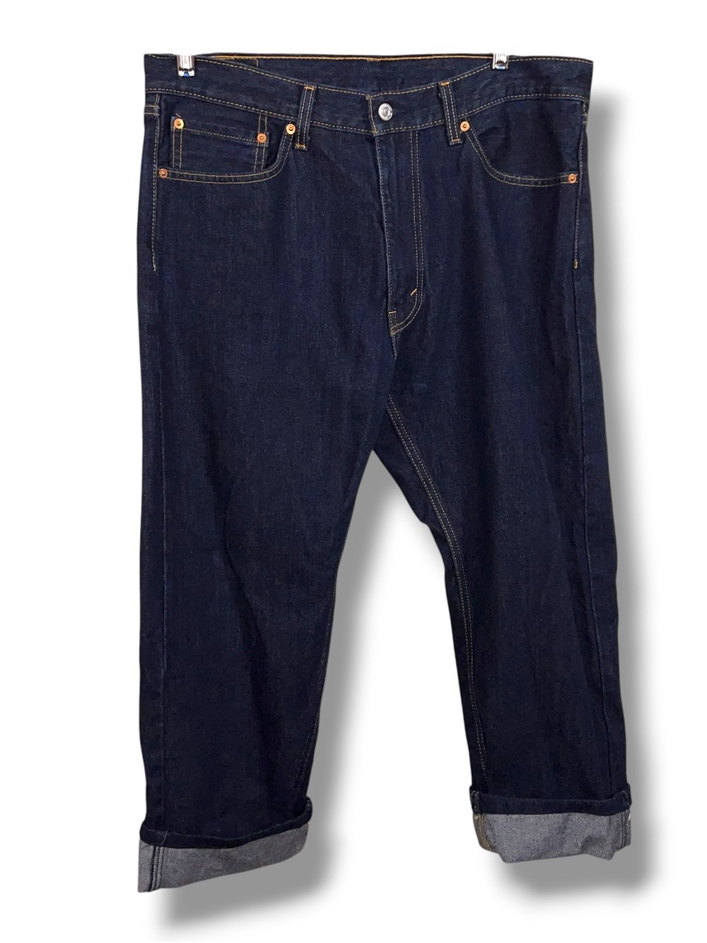 36x25.5 Actual Levi’s Signature 505 Dark Blue Denim Jeans Rockabilly Cotton